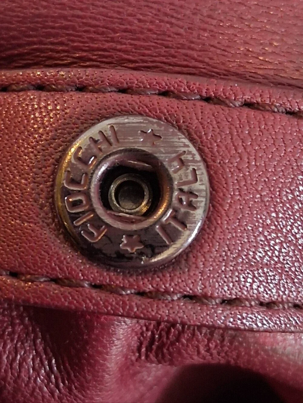 EUC RARE Y2K Burberry Buckleigh Burgundy Calfskin Casual Bucket Tote Purse Bag